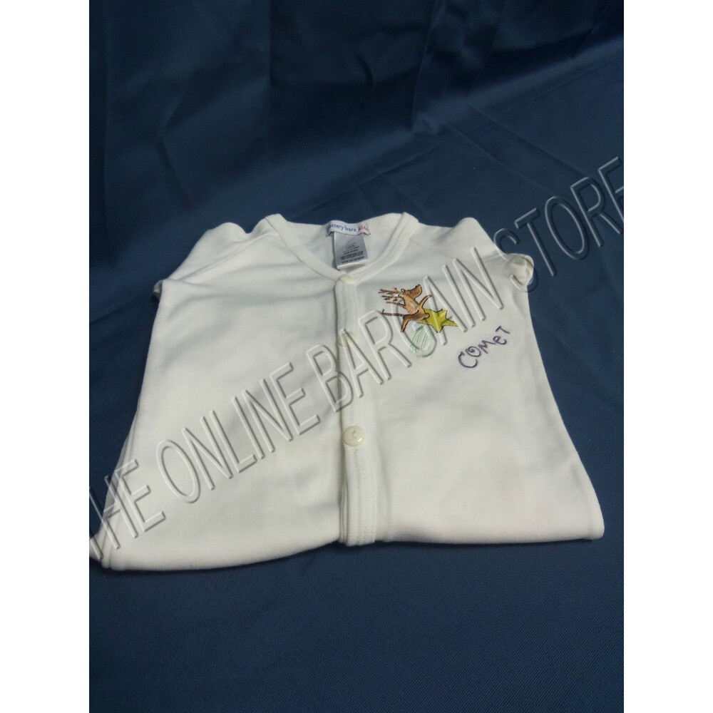 Pottery Barn Kids Christmas Reindeer Comet One Piece Outfit White 18-24 Months